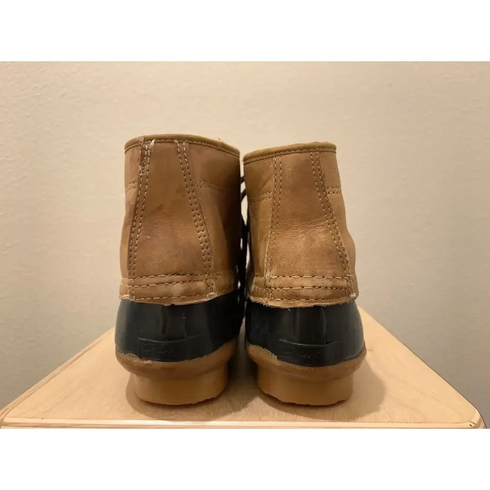Vtg Womens Chris Craft Duck Boots High Top Footwear Leather Shoes Size 7